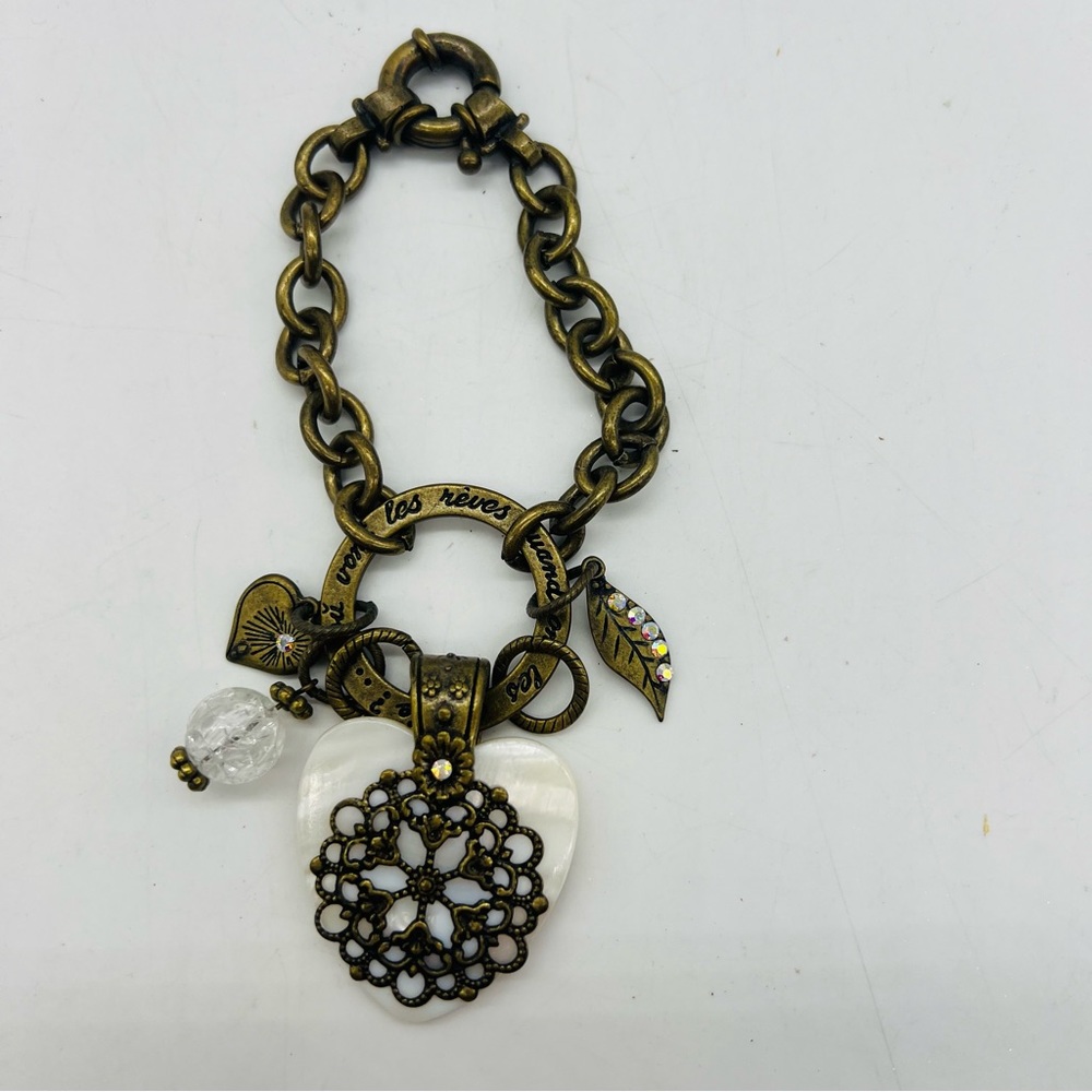 Shelley Cooper French Message Charm Bracelet purse charm